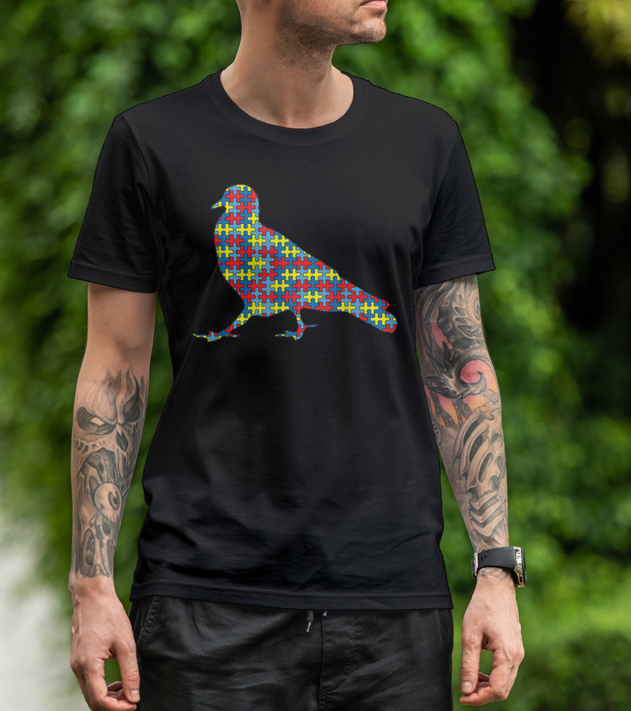 Bird Autism Awareness Seabird Puzzle T-Shirt