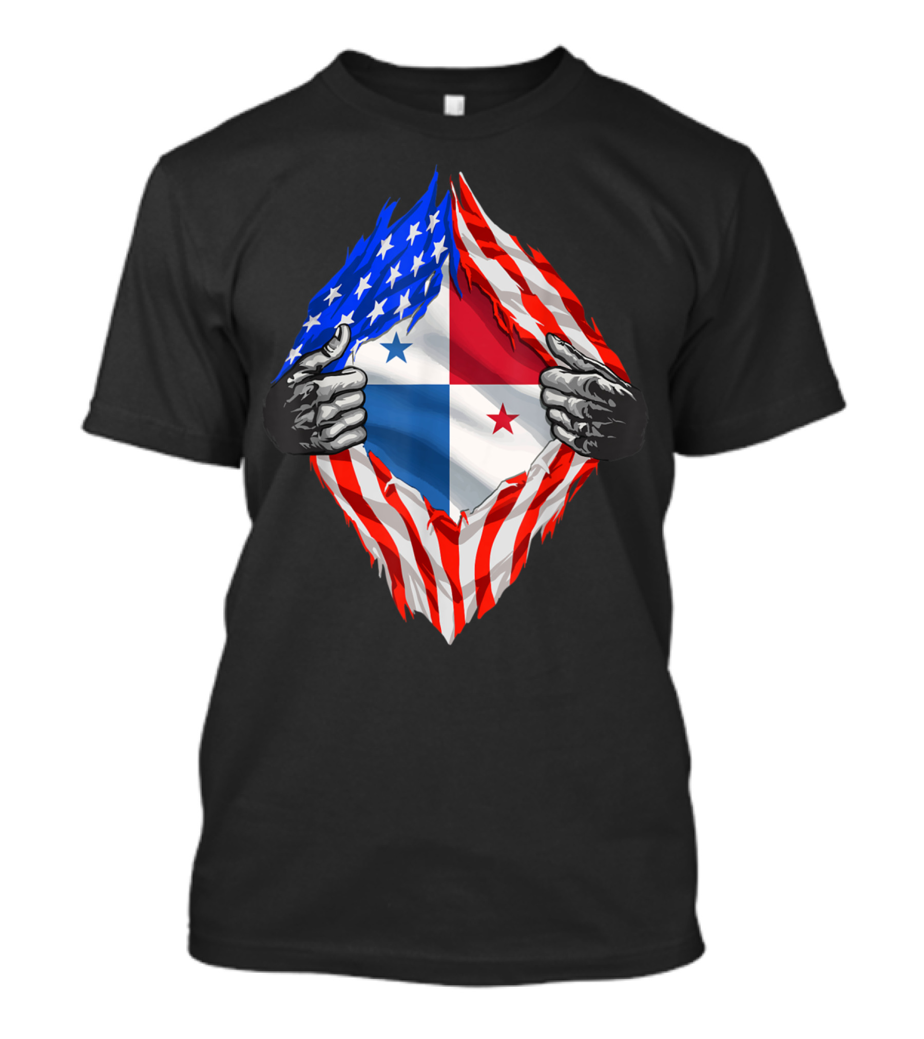 Super Panamanian Heritage Panama Roots USA Flag Fusion T-Shirt