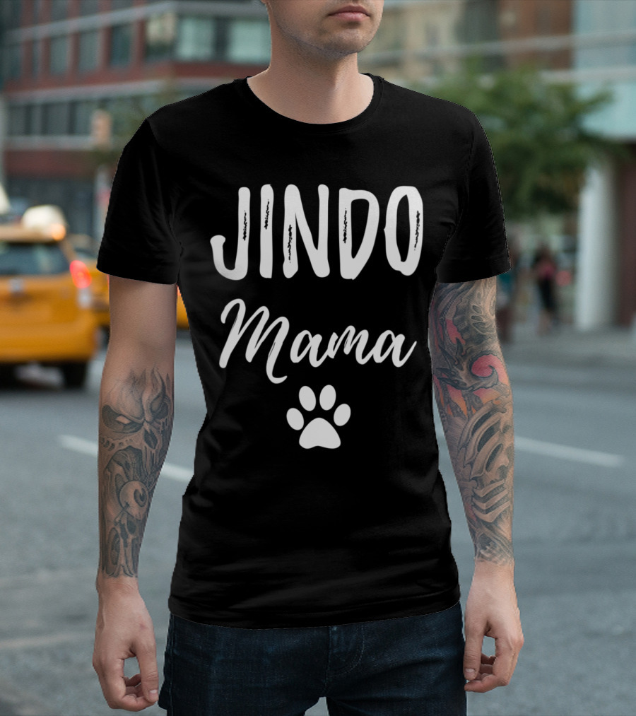 Jindo Mama Paw Print T-Shirt