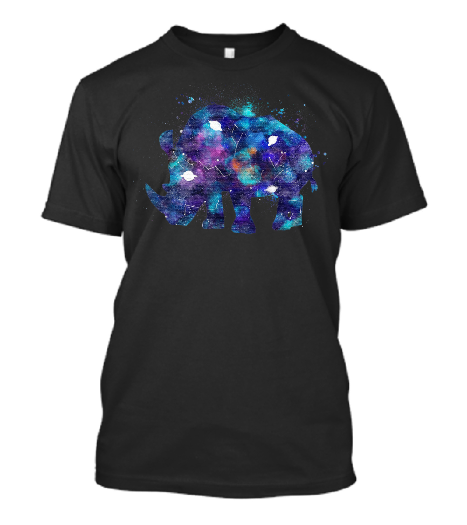 Cute Rhinoceros Galaxy Stars Constellations T-Shirt