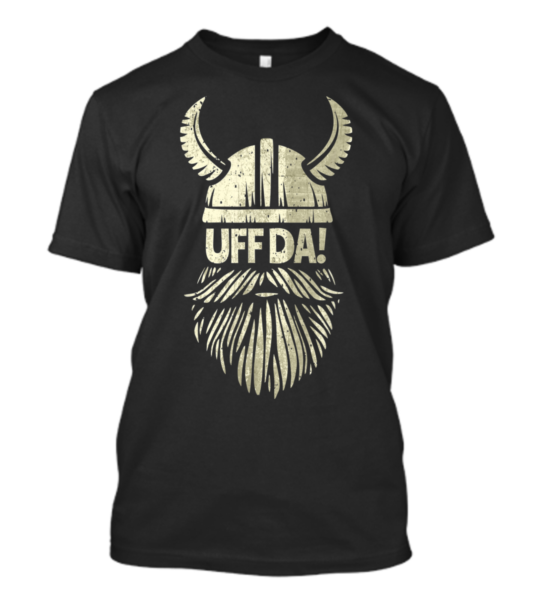 Uff Da Scandinavian Viking Helmet Beard Image T-Shirt