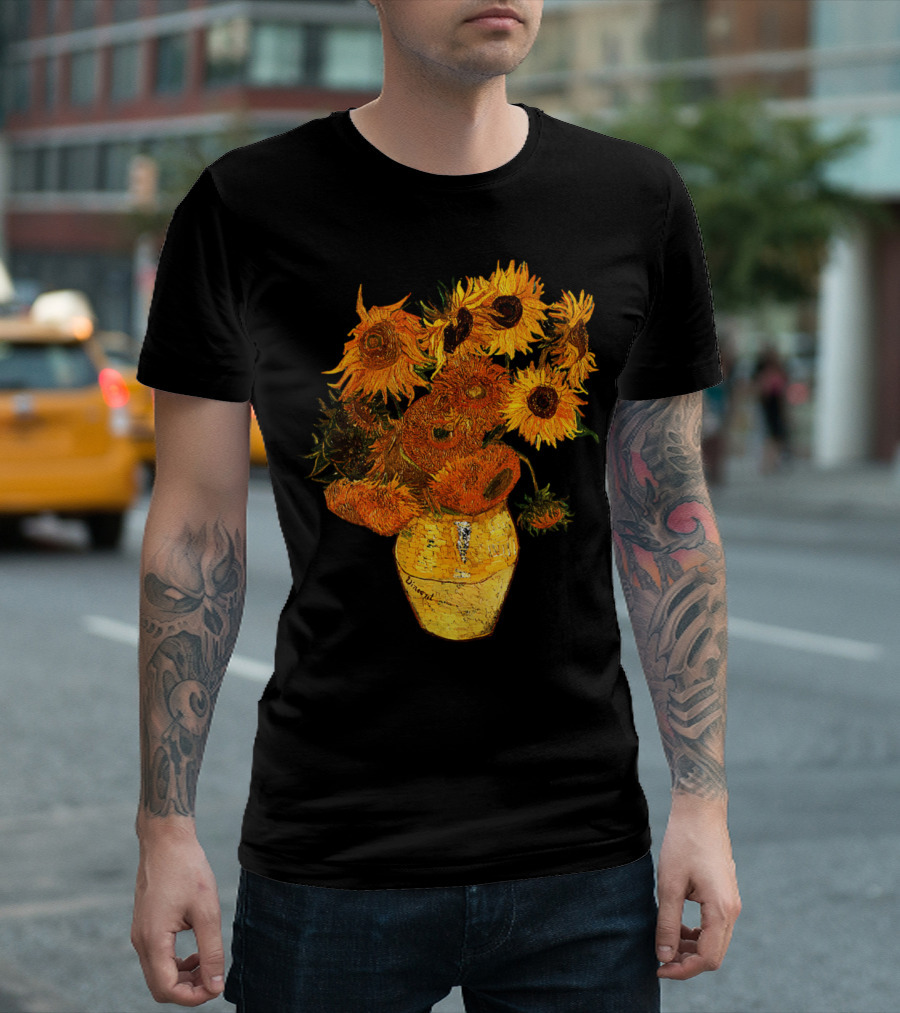 Van Gogh Sunflowers Vintage Yellow Flowers Vase T-Shirt