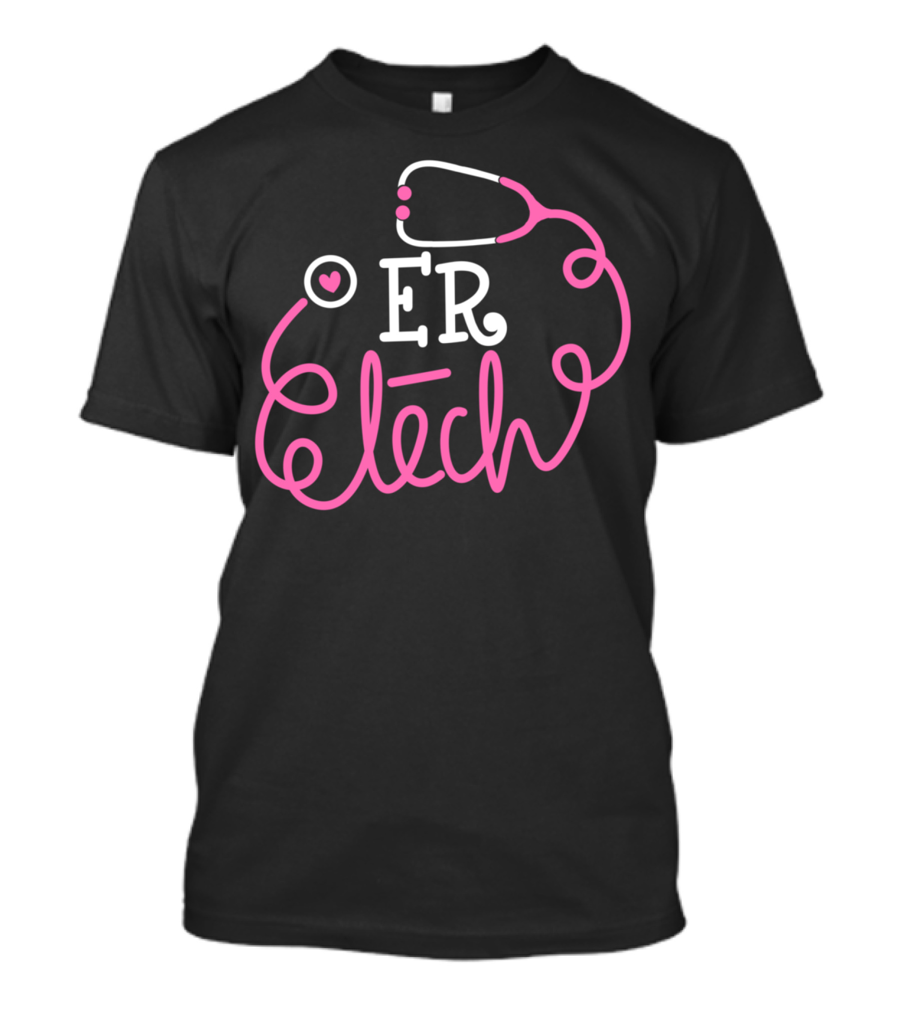 ER Tech Emergency Room Technologists Stethoscope T-Shirt