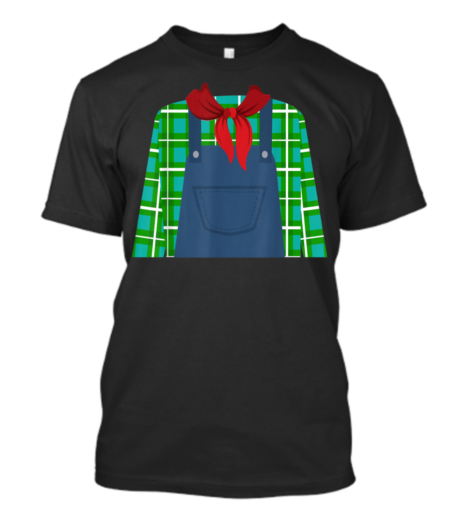 Plaid Green Shirt Funny Red Bandana Farmer Costume T-Shirt