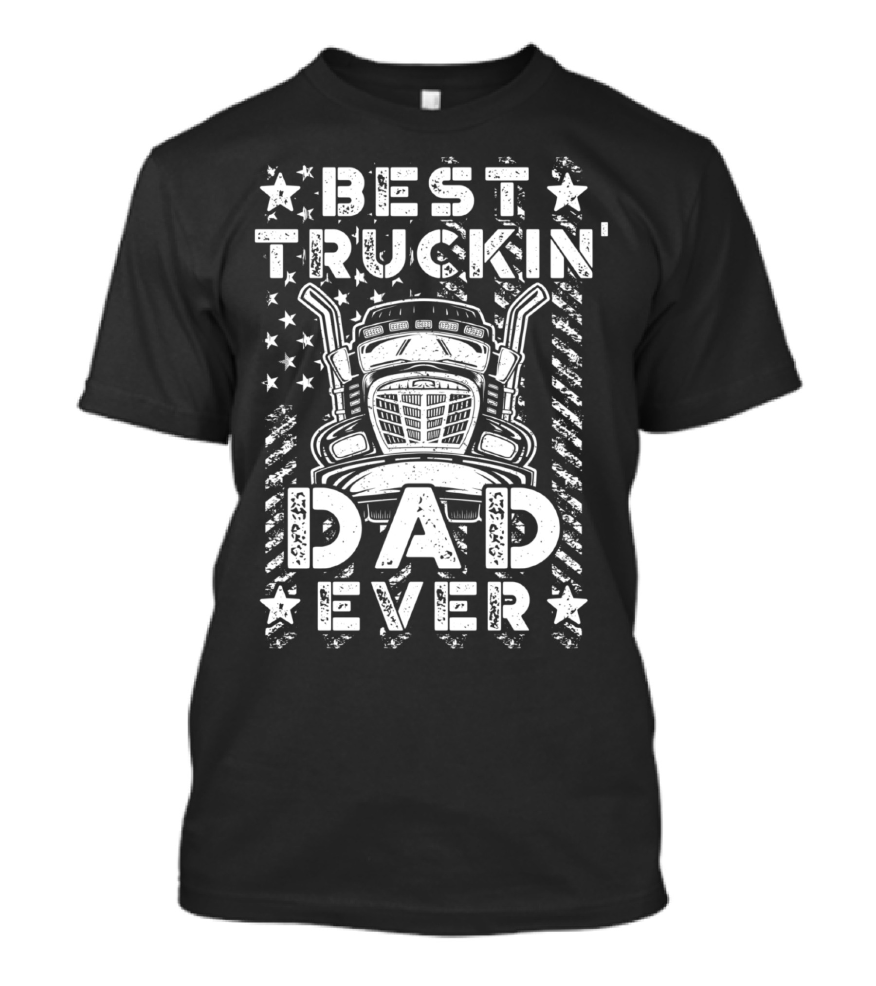 Best Truckin Dad Ever American Flag T-Shirt