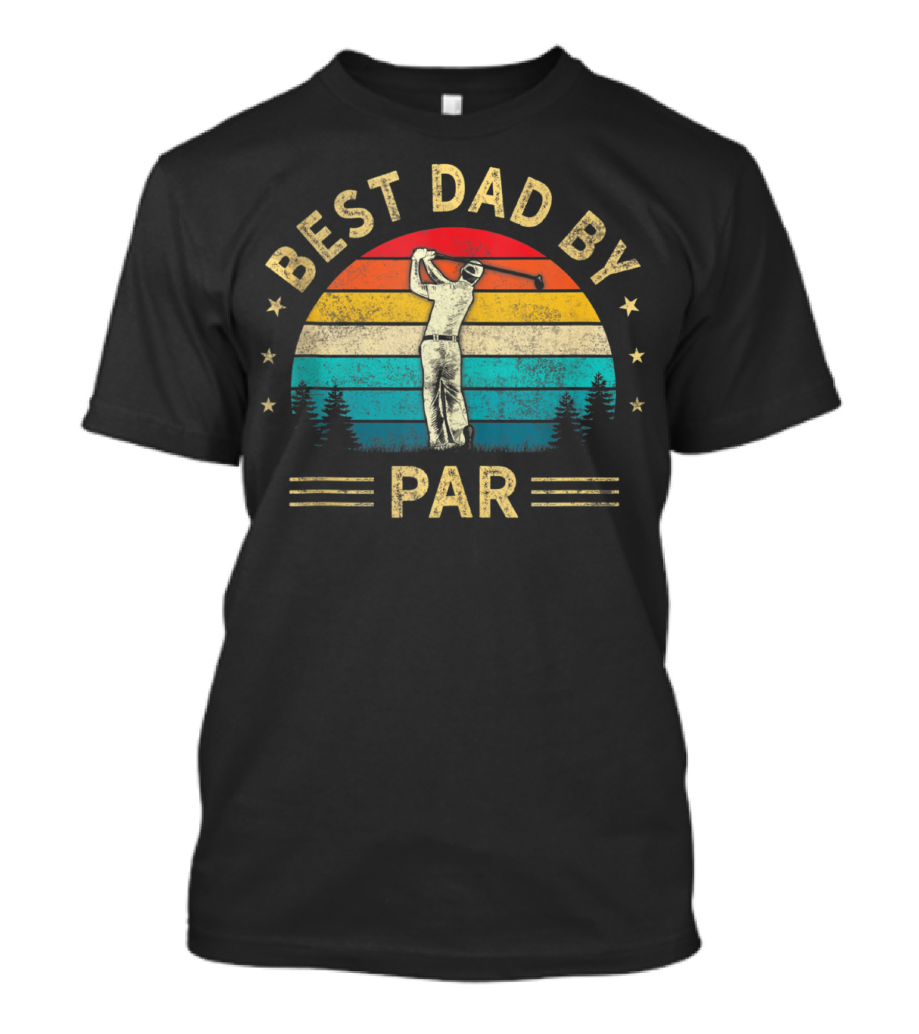 Best Dad By Par Father's Day Golf Vintage Retro Style Golfer Father's Day T-Shirt
