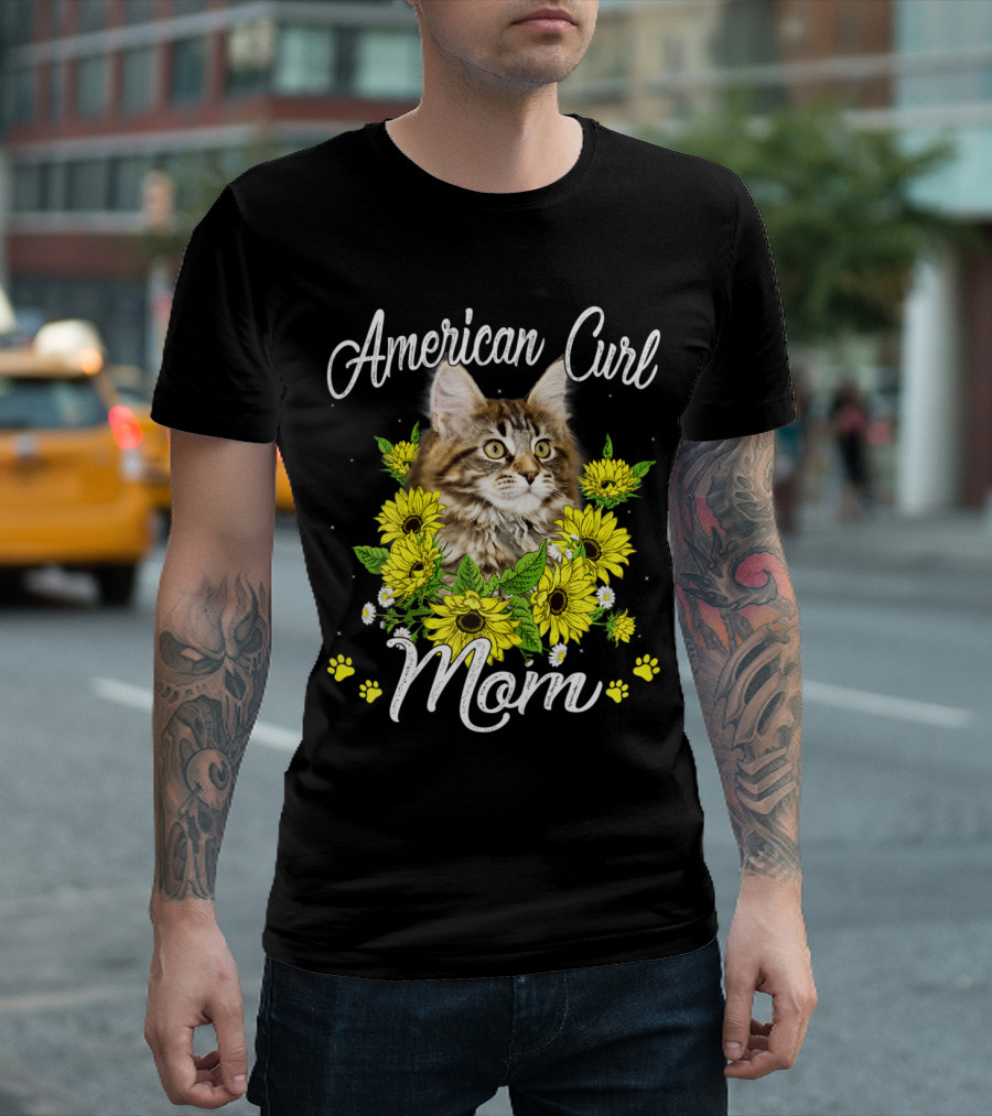 American Curl Mom Sunflower Mother's Day T-Shirt