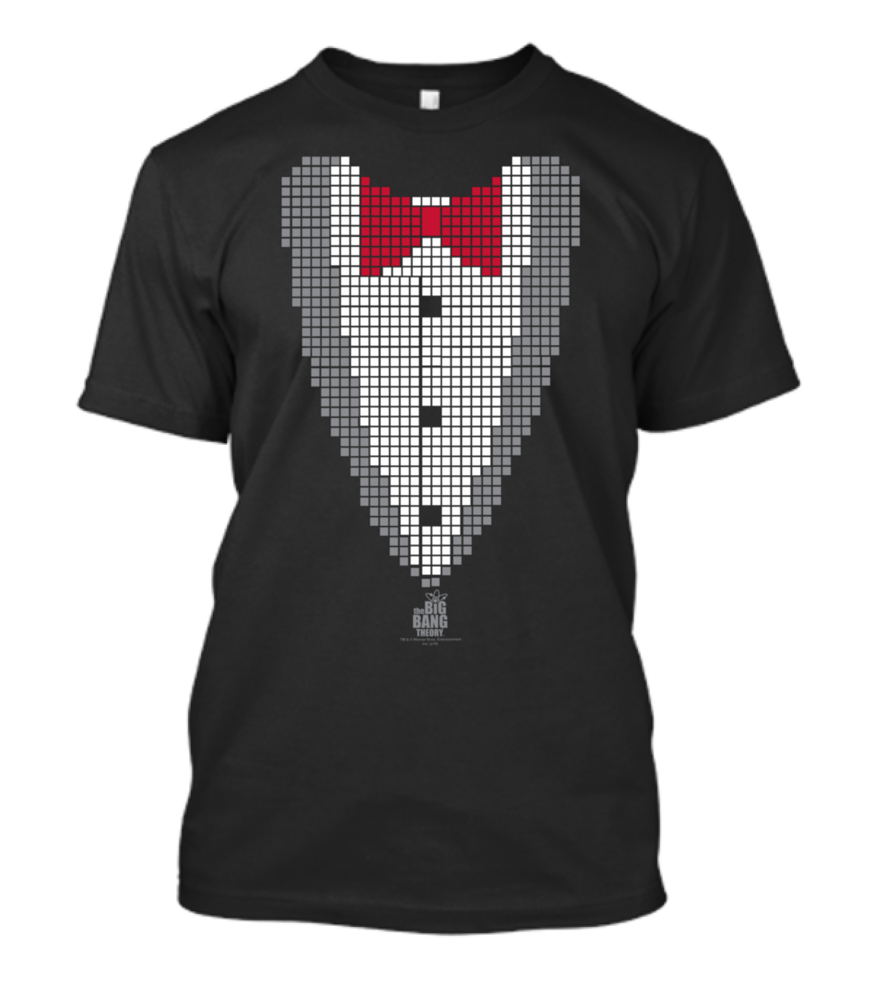 The Big Bang Theory Pixel Tuxedo With Red Bow Tie T-Shirt