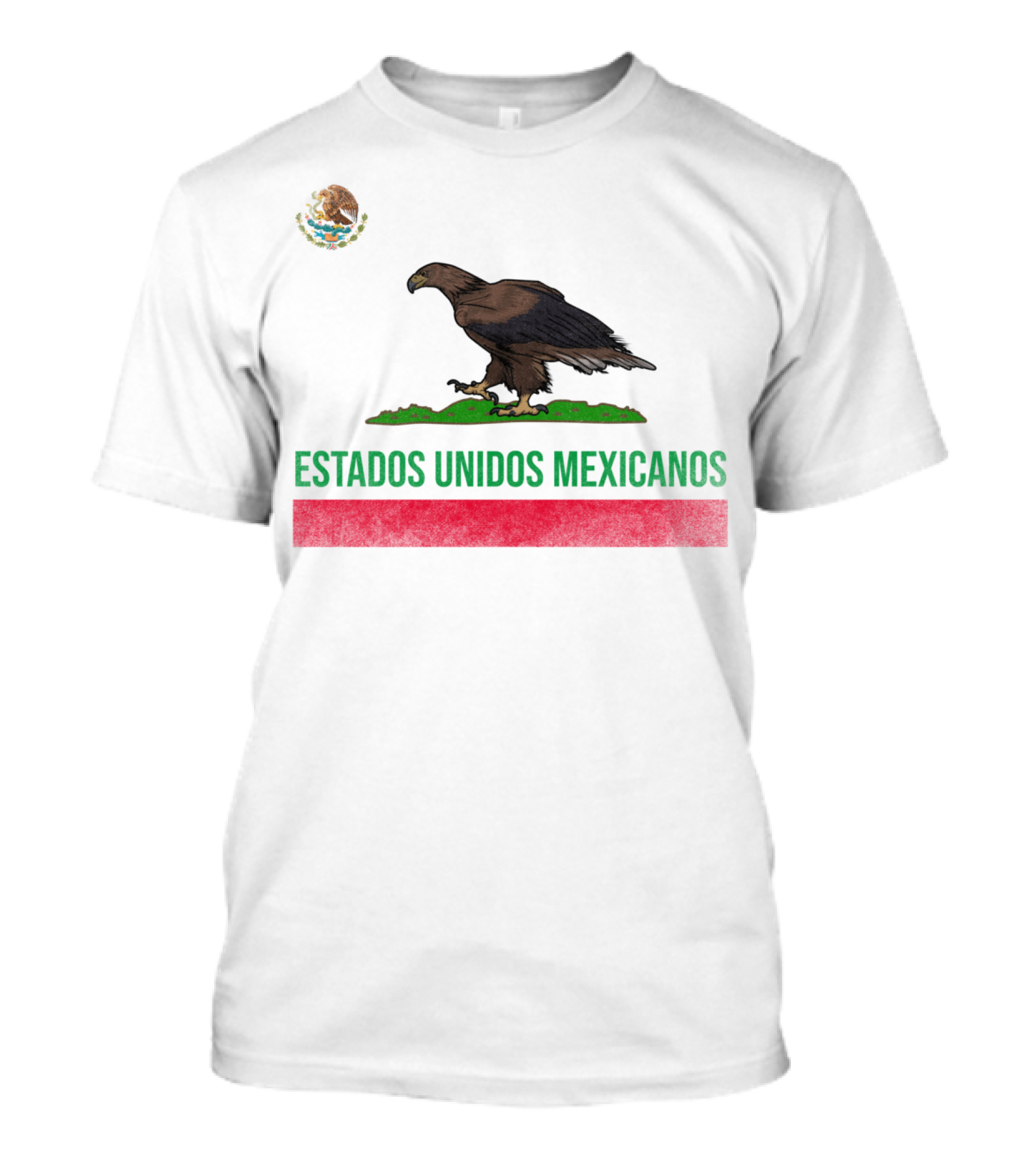 Estados Unidos Mexicanos Eagle And Mexican Flag Emblem T-Shirt