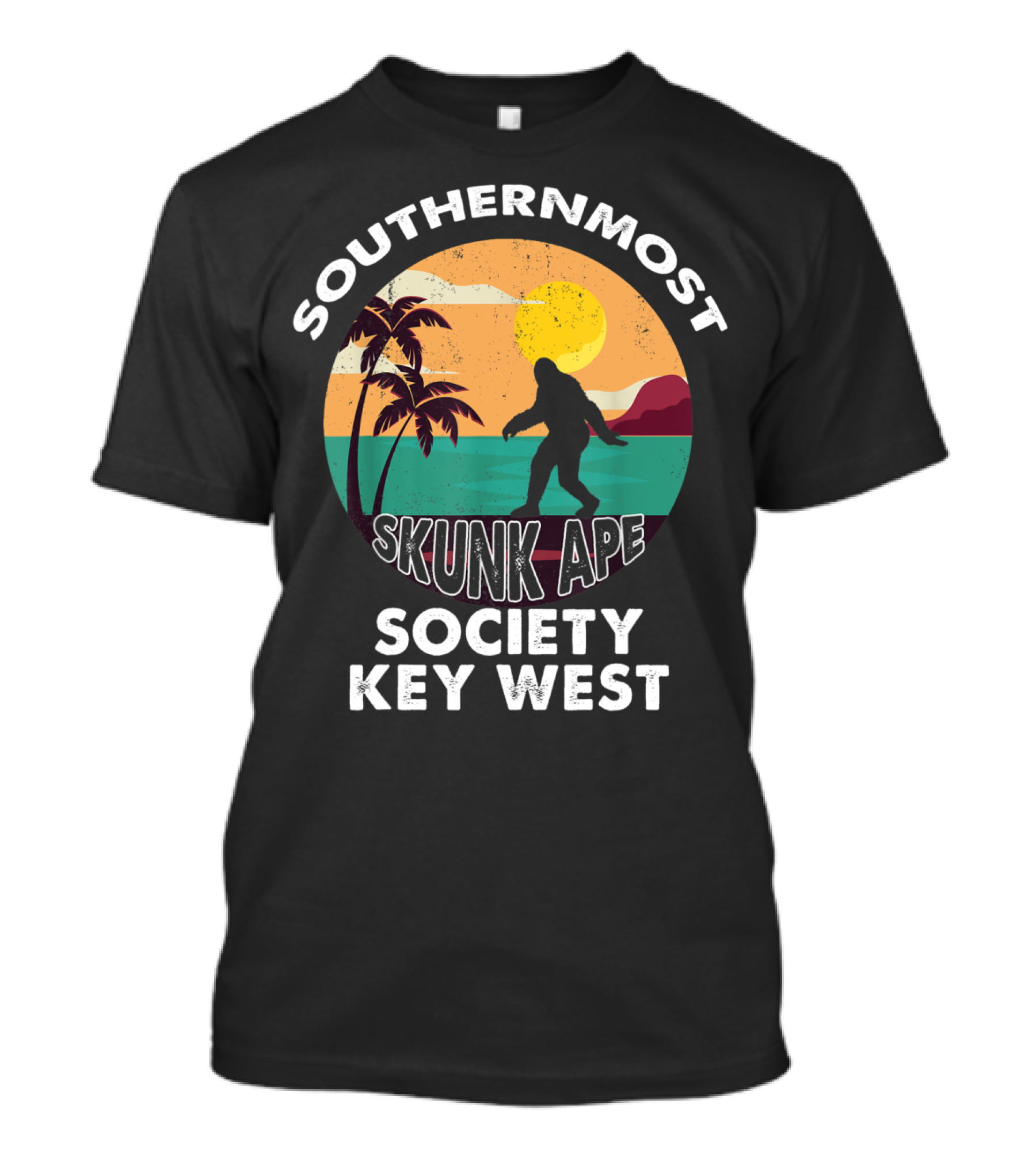 Southernmost Skunk Ape Society Key West Retro Bigfoot Lovers T-Shirt