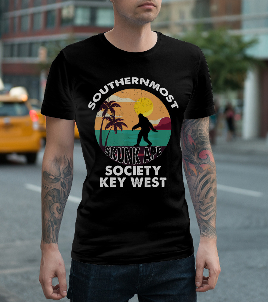 Southernmost Skunk Ape Society Key West Retro Bigfoot Lovers T-Shirt