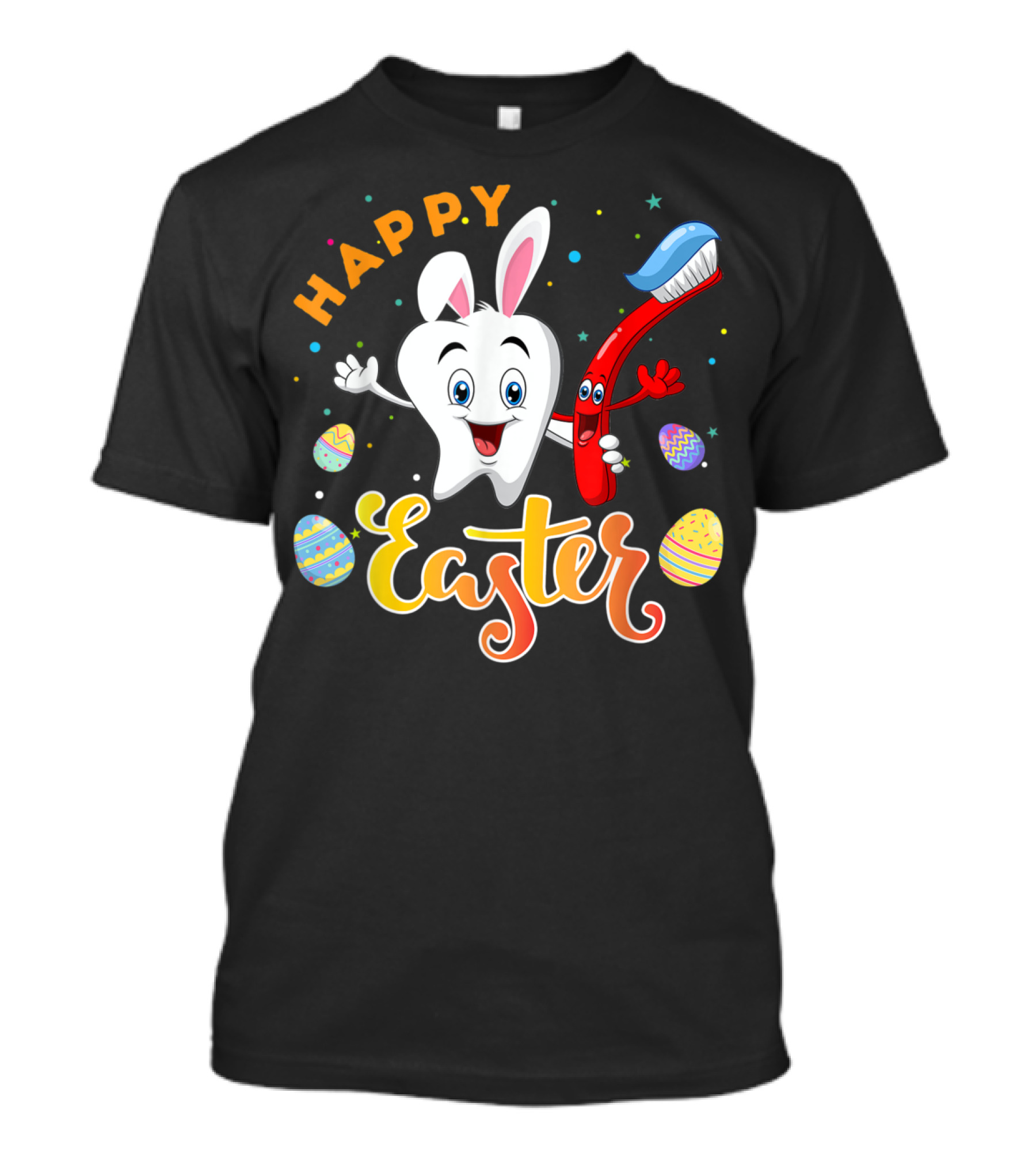 Happy Easter Day Funny Tooth Dental Hygienist Toothbrush Eggs T-Shirt