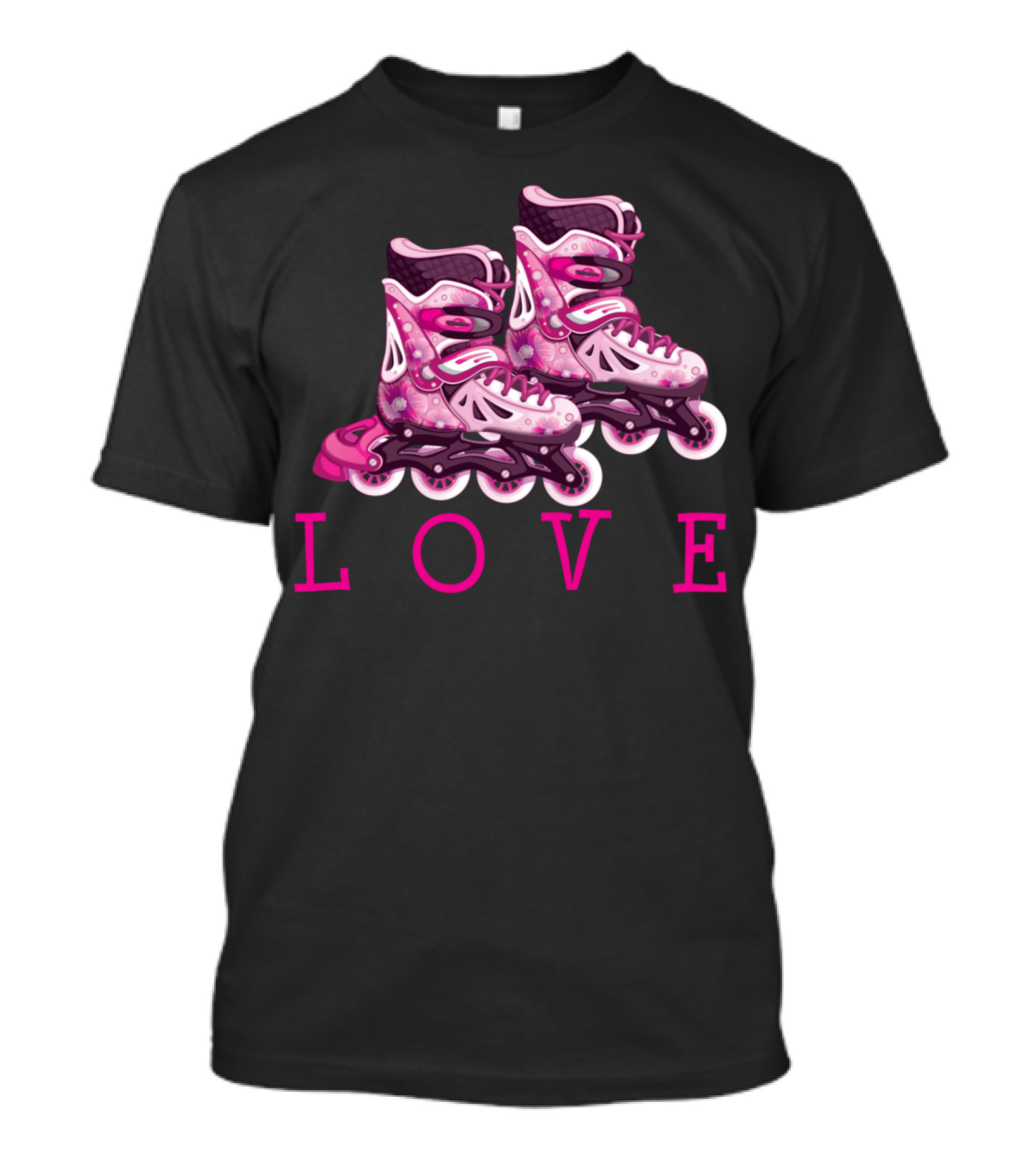 Love Skating Rollerblade Girl Pink Rollerblades T-Shirt