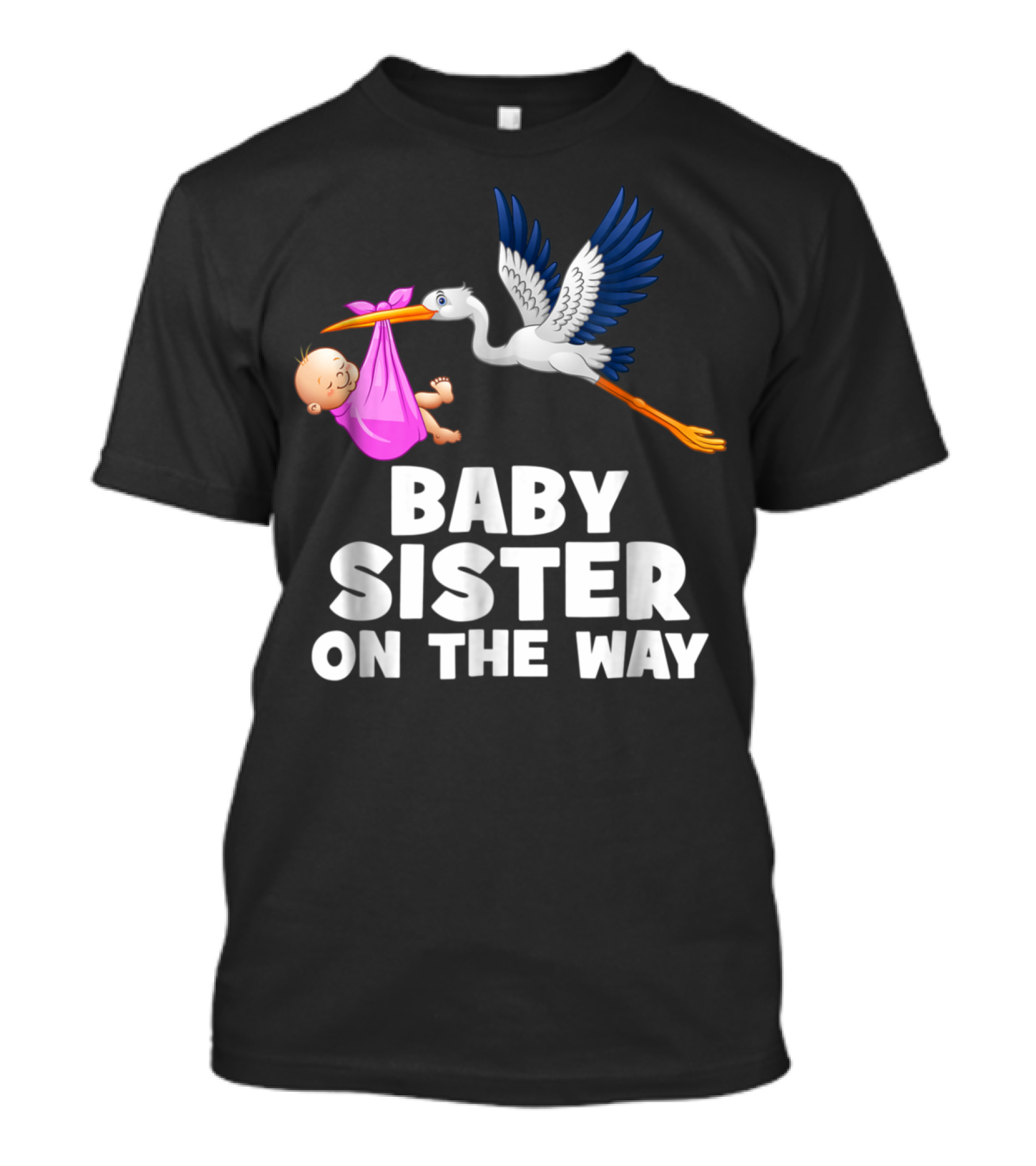 Baby Sister On The Way Stork With Bundle Big Brother And Sister T-Shirt