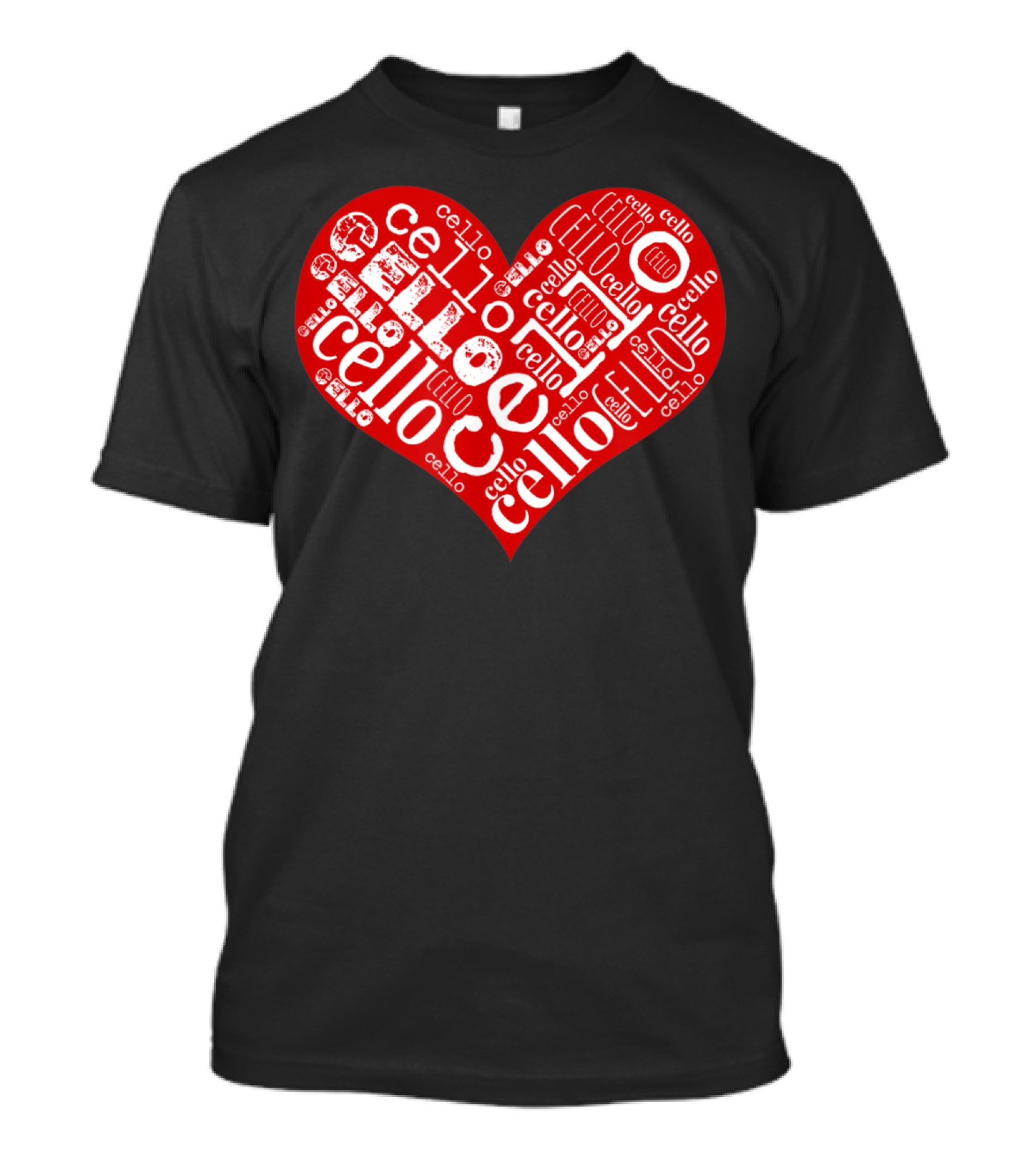 Cello Heart Love Cello Word T-Shirt