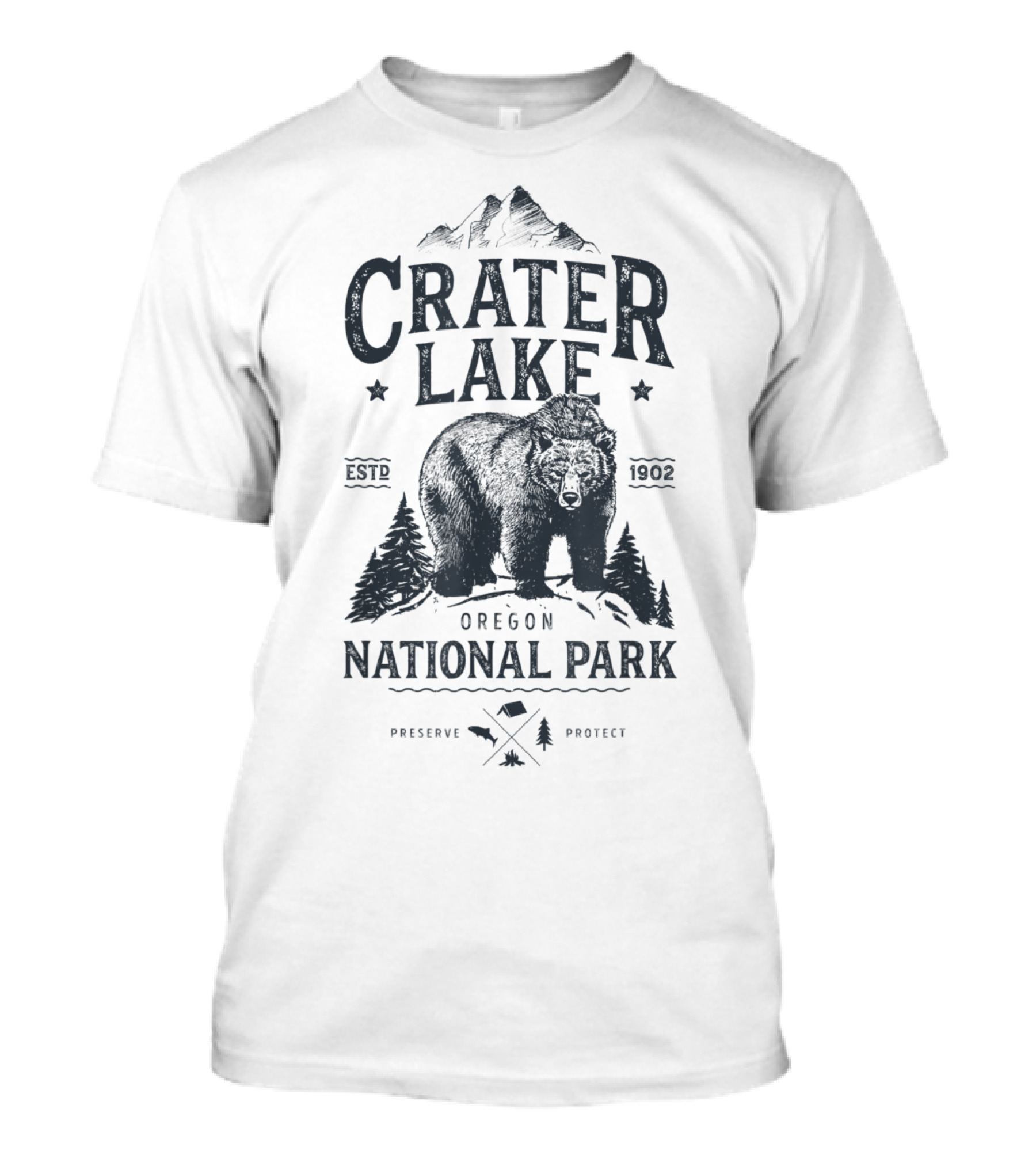 Crater Lake National Park Oregon Established 1902 Bear Preserve Protect T-Shirt
