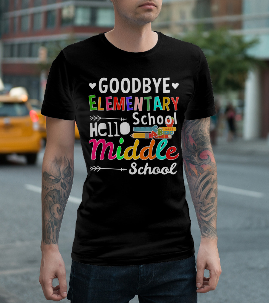 Goodbye Elementary Hello Middle School ABC Graduation T-Shirt