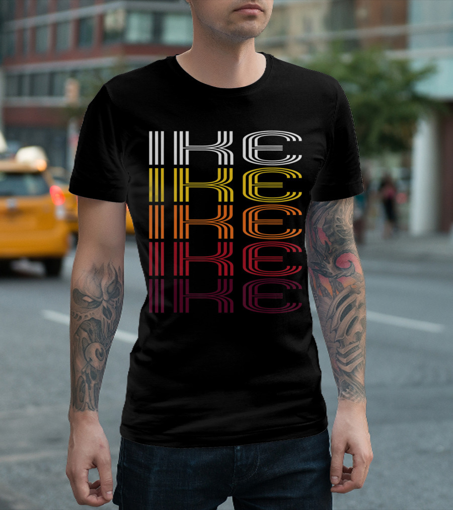 IKE Color Gradient Retro Wordmark T-Shirt