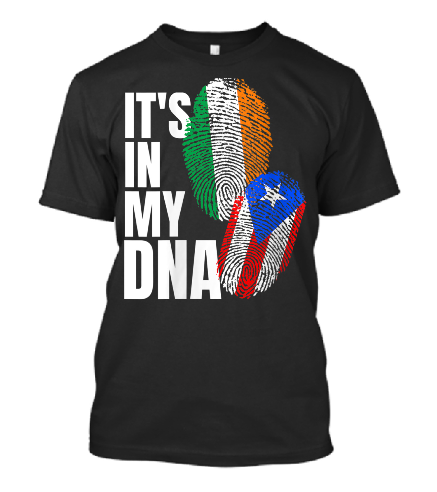 Irish Flag Puerto Rican Flag It's In My DNA Heritage Mix T-Shirt