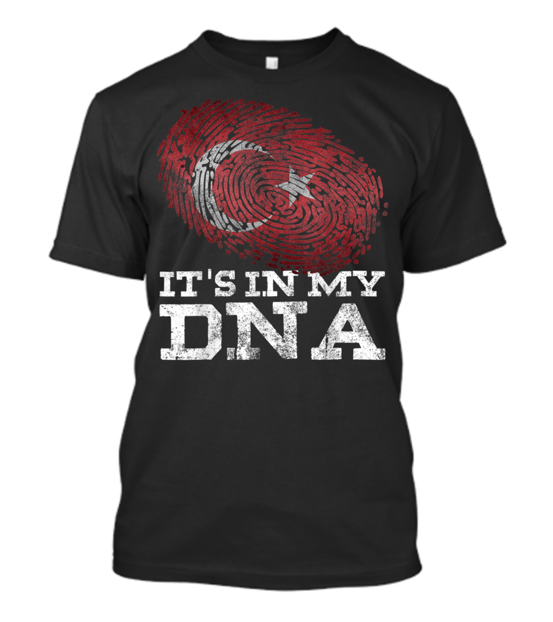 It's In My DNA Turkish Flag Red Bayrak Fingerprint T-Shirt