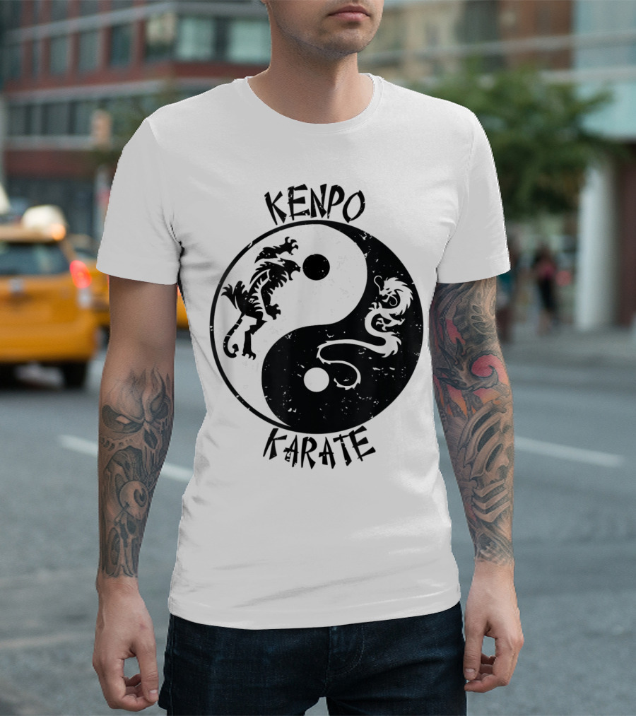 Kenpo Karate Yin Yang Tiger and Dragon Martial Arts T-Shirt