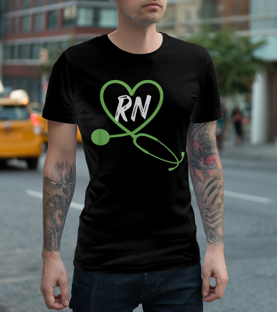 RN Heart Stethoscope Registered Nurse Profession Career T-Shirt