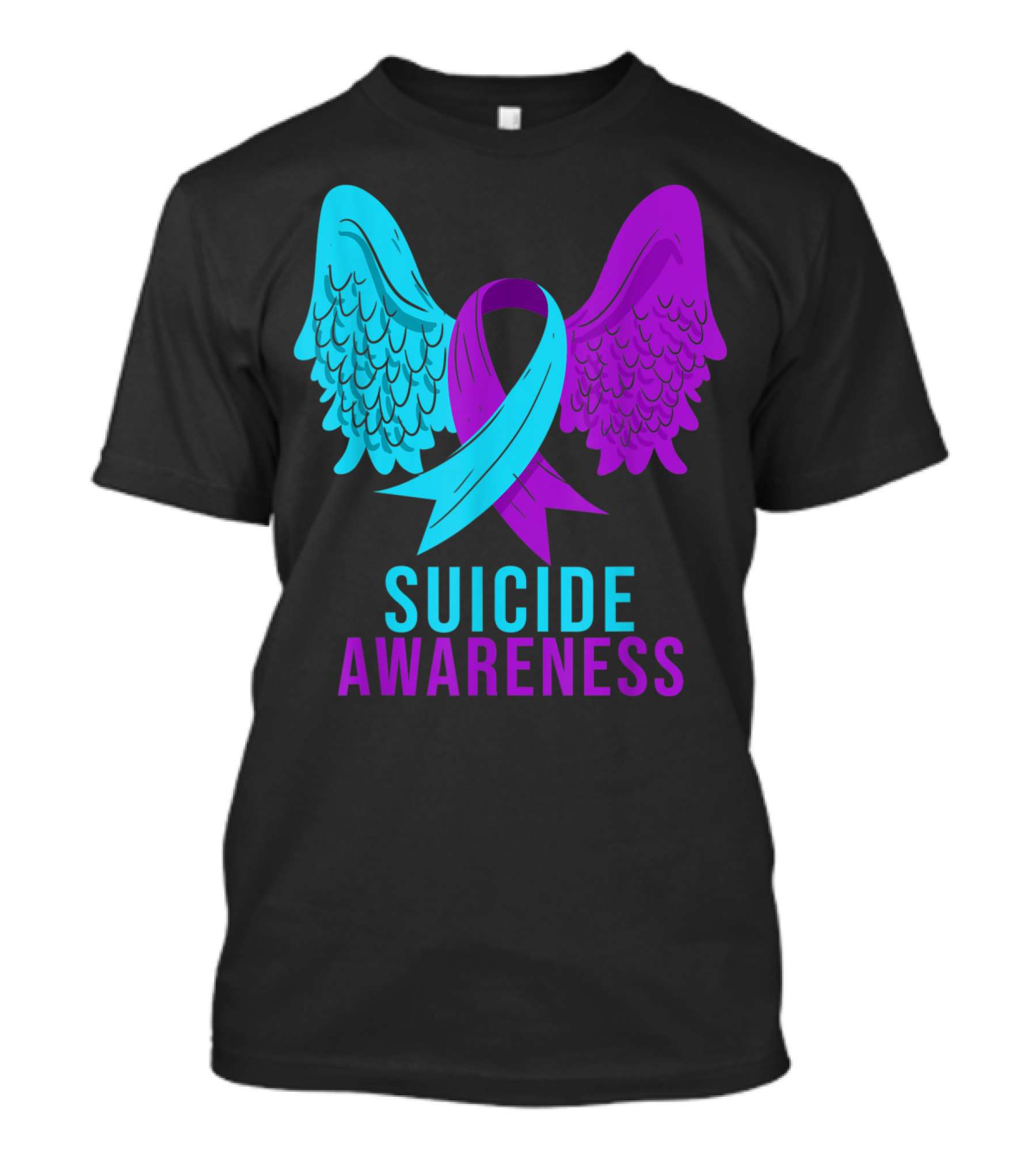 Suicide Awareness Ribbon Wings Mental Health T-Shirt