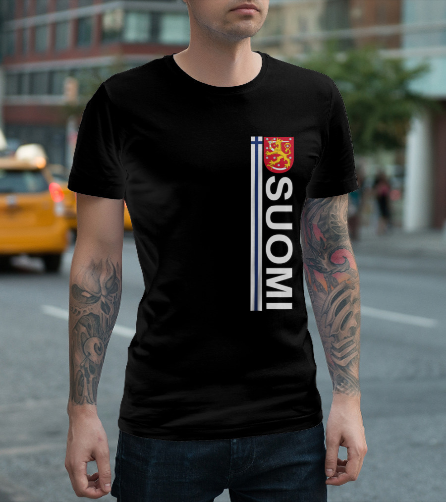 Suomi Finnish National Pride Soccer Shield T-Shirt