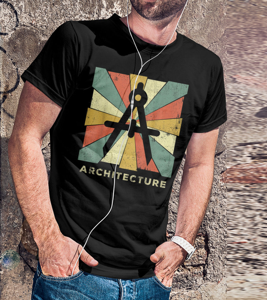 Compass Icon Retro Architecture T-Shirt