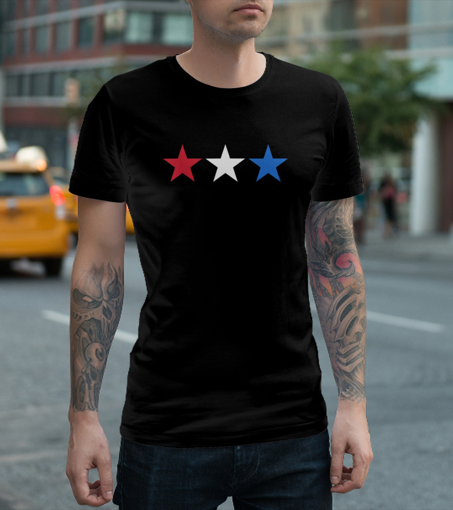 Patriotic American Flag Red White Blue Stars 4th Of July T-Shirt