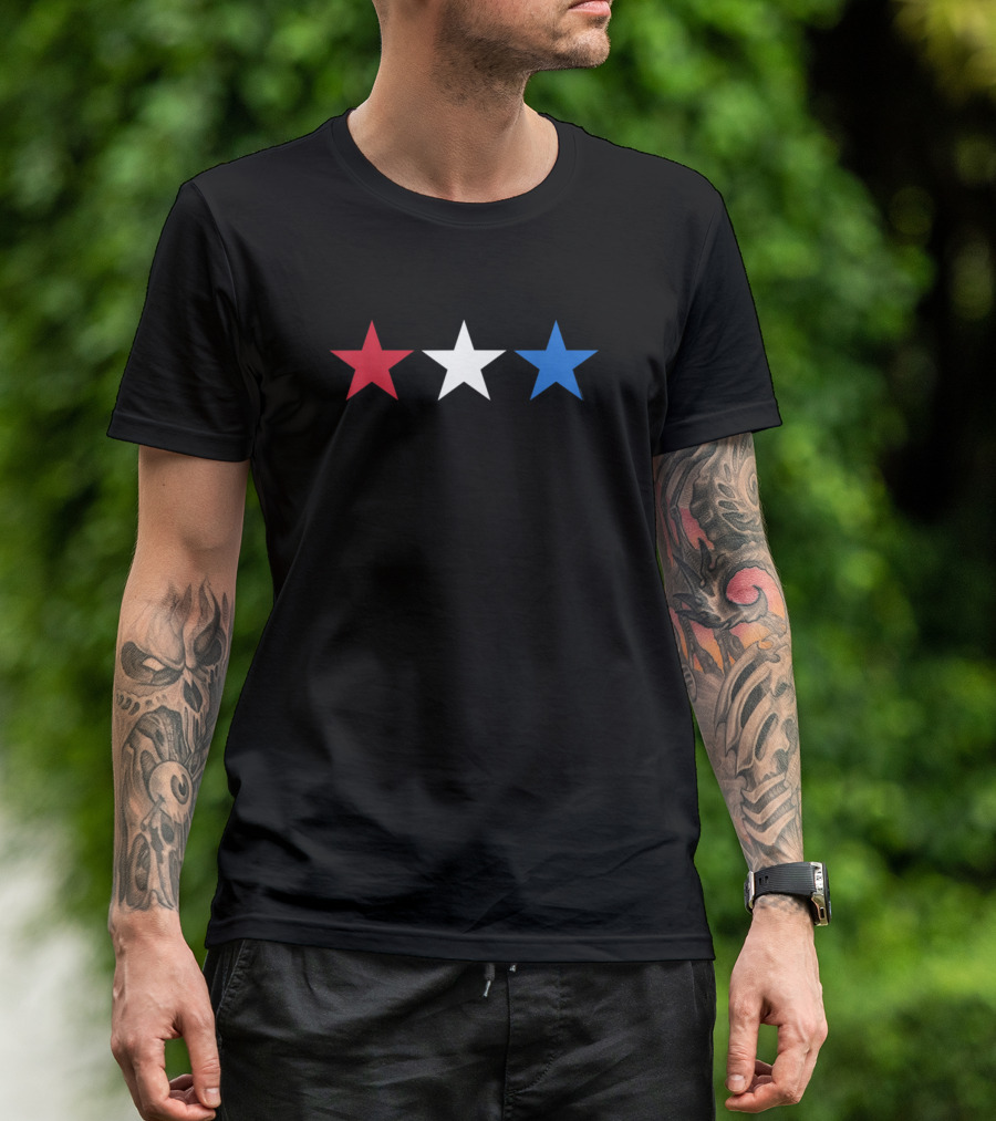 Patriotic American Flag Red White Blue Stars 4th Of July T-Shirt