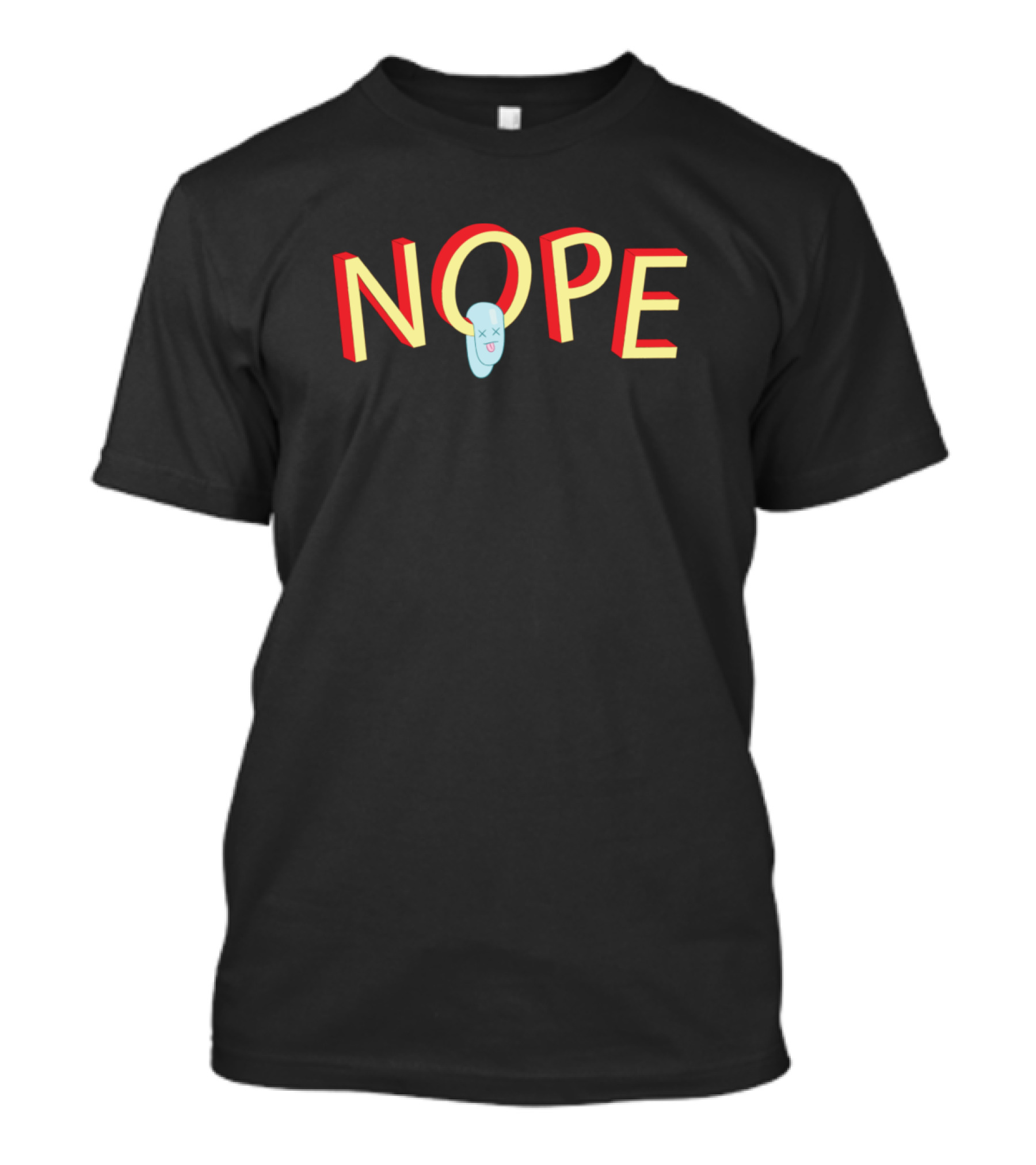 NOPE Melt Red Yellow Text Melting Face T-Shirt