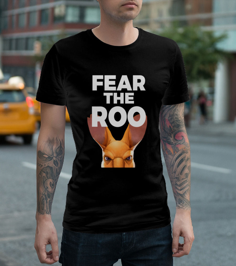 FEAR THE ROO Kangaroo Face Fierce Stare T-Shirt