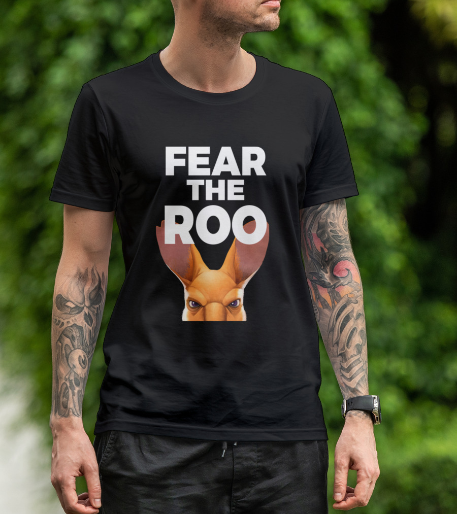 FEAR THE ROO Kangaroo Face Fierce Stare T-Shirt