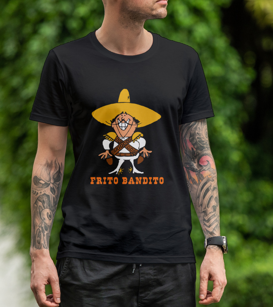 Frito Bandito Cartoon Character In Sombrero With Bandolier T-Shirt