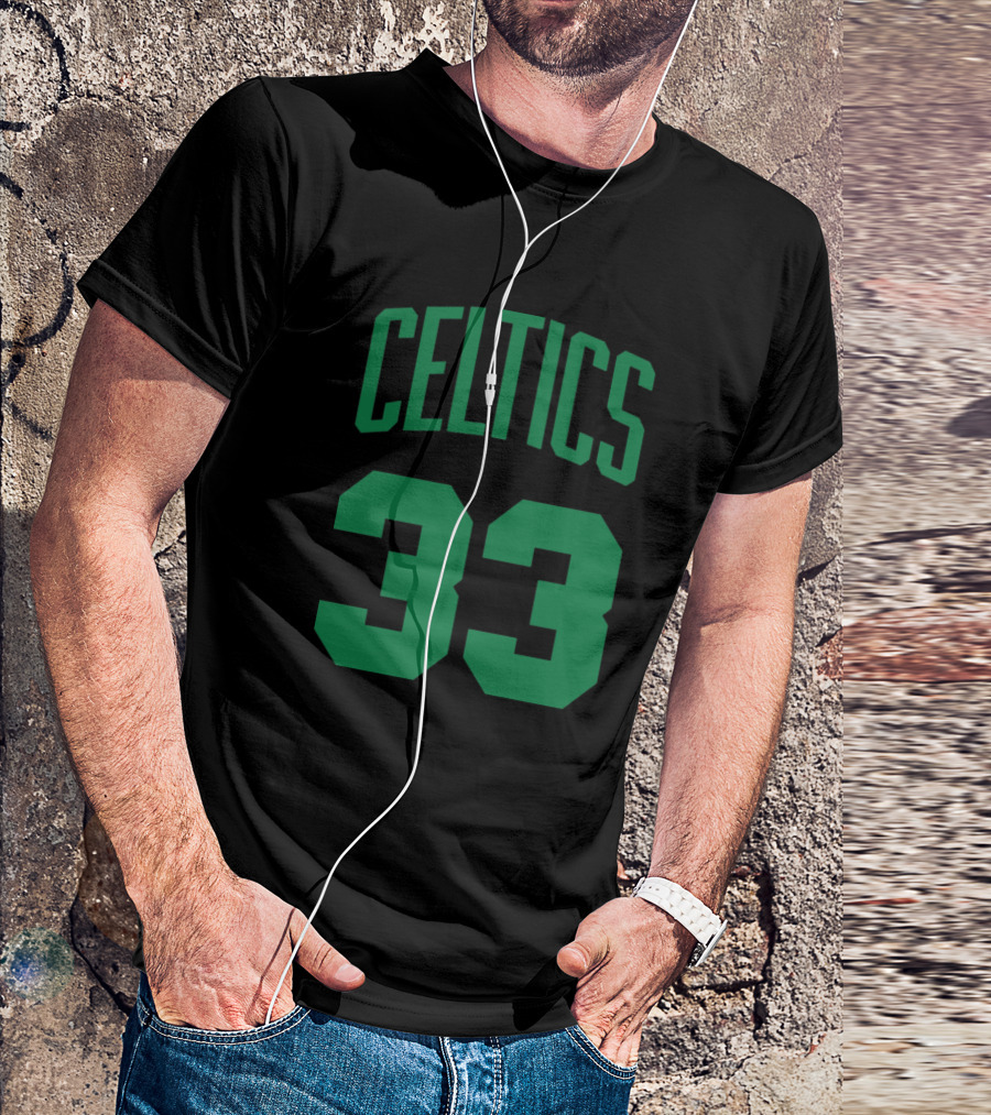 Celtics Larry Bird #33 Retro Distressed Practice T-Shirt