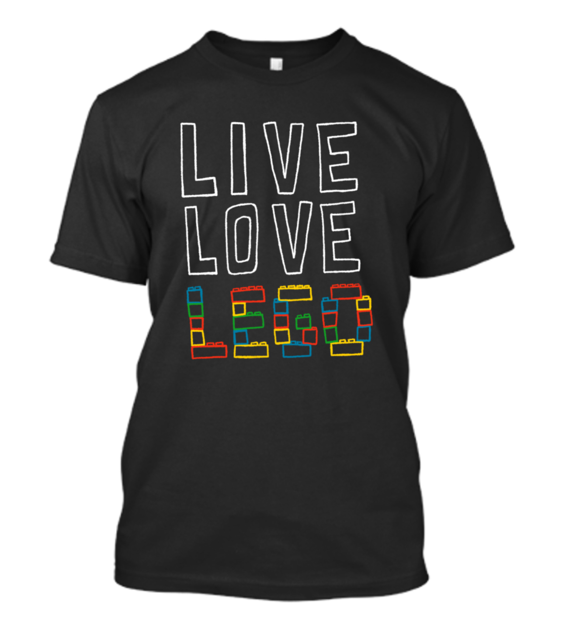 Live Love Lego Colorful Block Letters T-Shirt