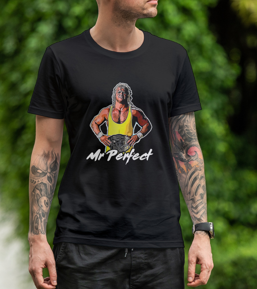 Mr Perfect Wrestling Champion Icon With Belt T-Shirt
