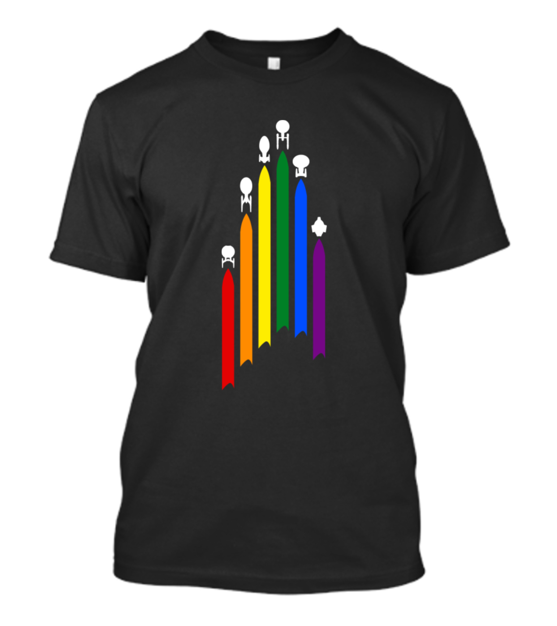 Star Trek Pride Rainbow Starships T-Shirt