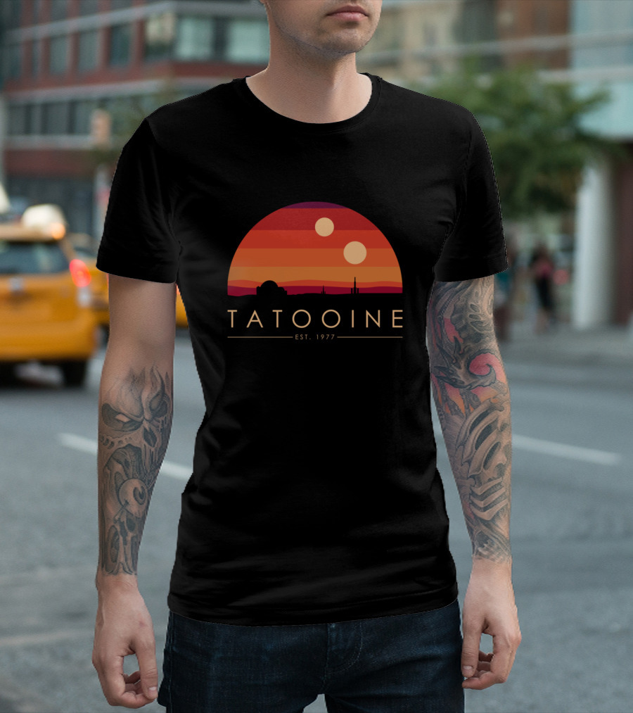 Tatooine Est. 1977 Twin Suns Desert Landscape T-Shirt
