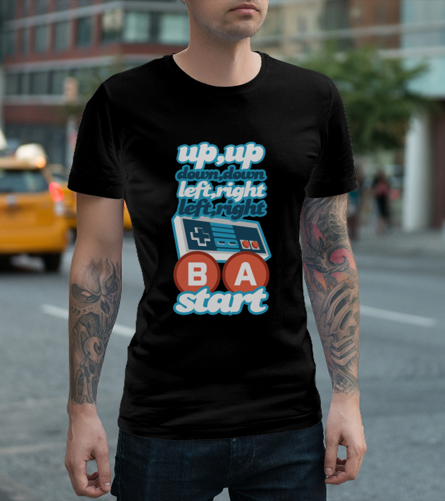 Up Up Down Down Left Right Left Right B A Start Code Controller T-Shirt
