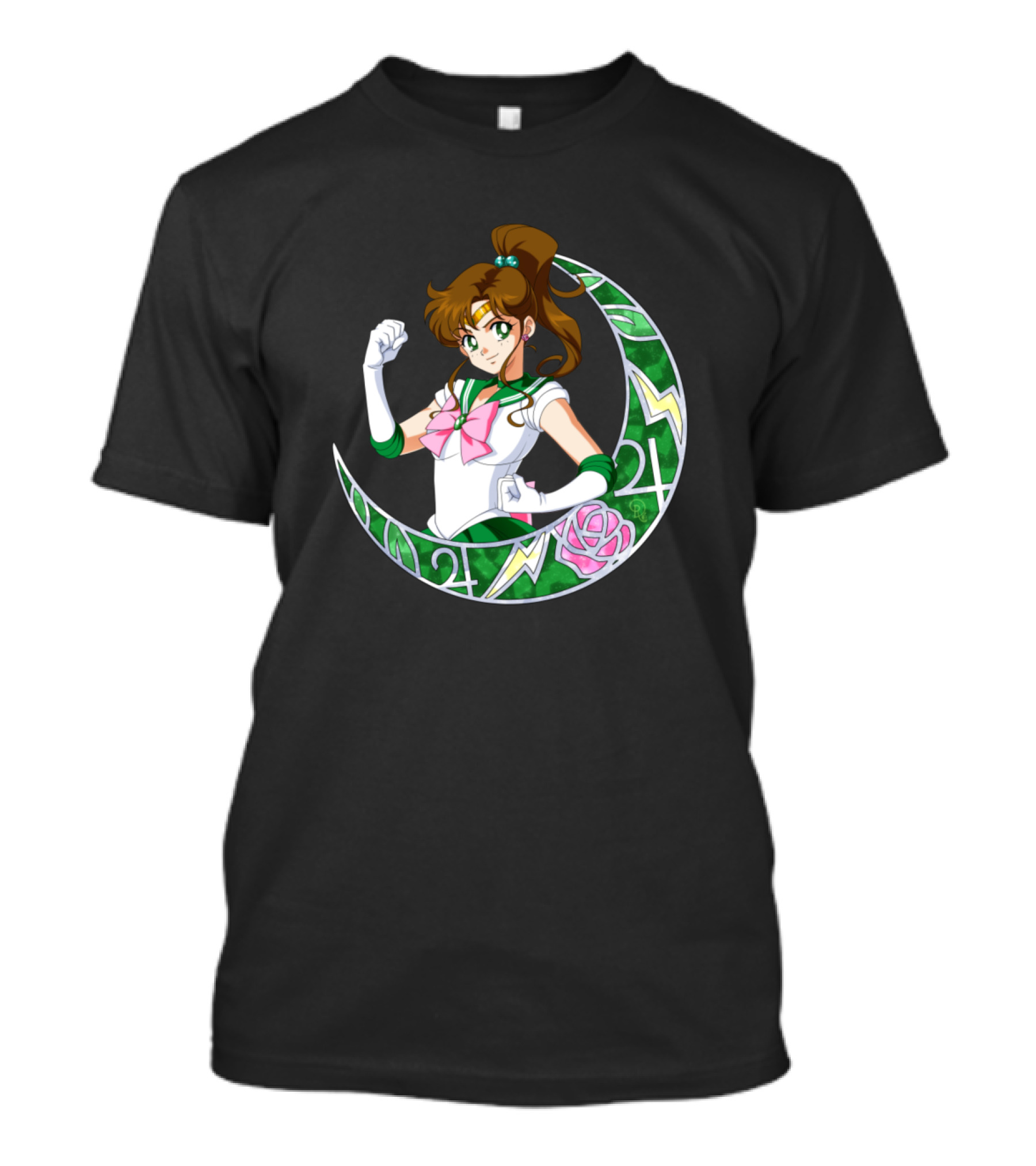 Sailor Jupiter Crescent Moon Lightning Rose T-Shirt
