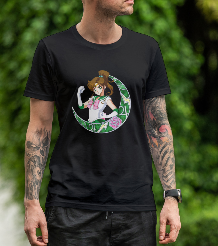 Sailor Jupiter Crescent Moon Lightning Rose T-Shirt