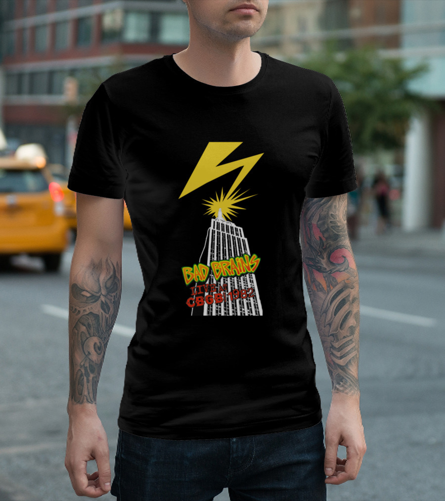Bad Brains Live at CBGB 1982 Lightning Bolt Tower T-Shirt