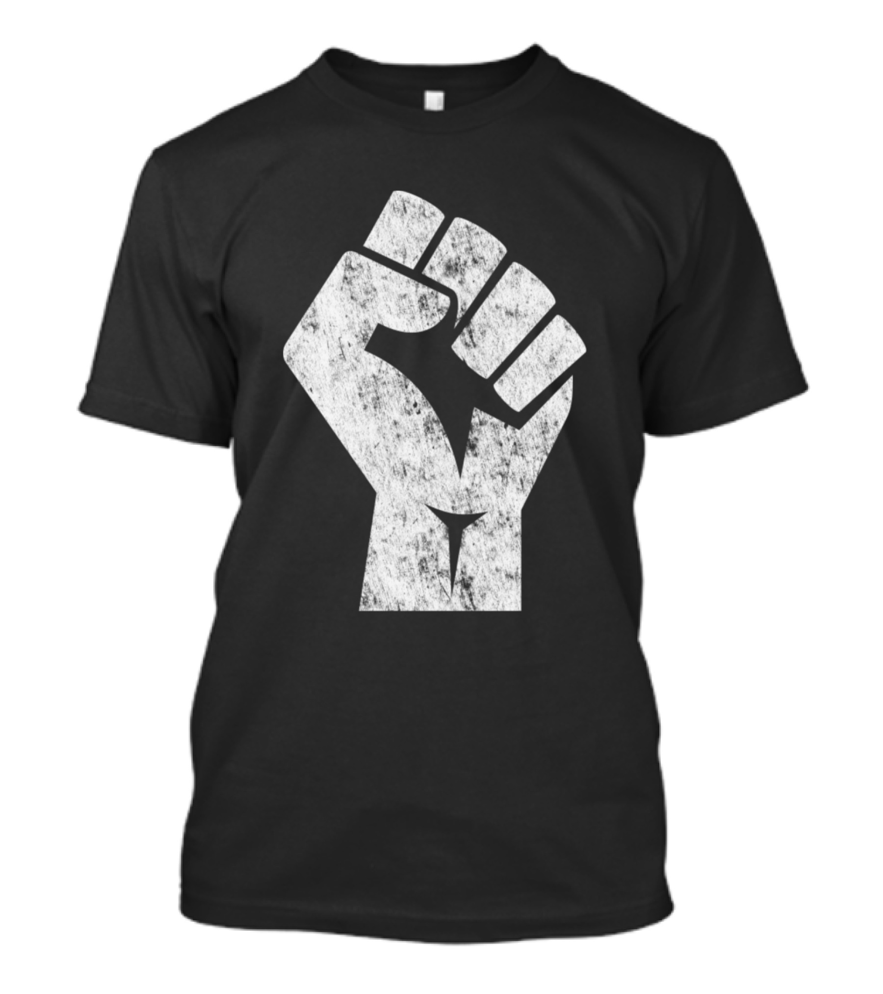Big White Raised Fist Salute Of Unity Symbol Of Strength And Solidarity T-Shirt