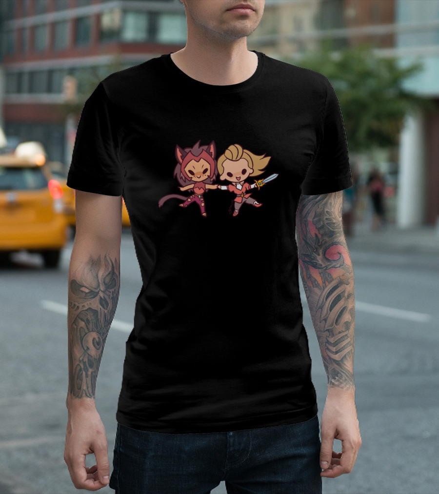 Catradora She-Ra And The Princesses Of Power Adora And Catra Chibi Characters T-Shirt