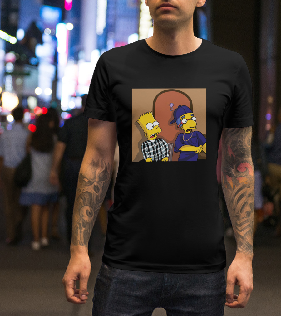 Daaaaammn Bart Milhouse Reaction Door Moment T-Shirt
