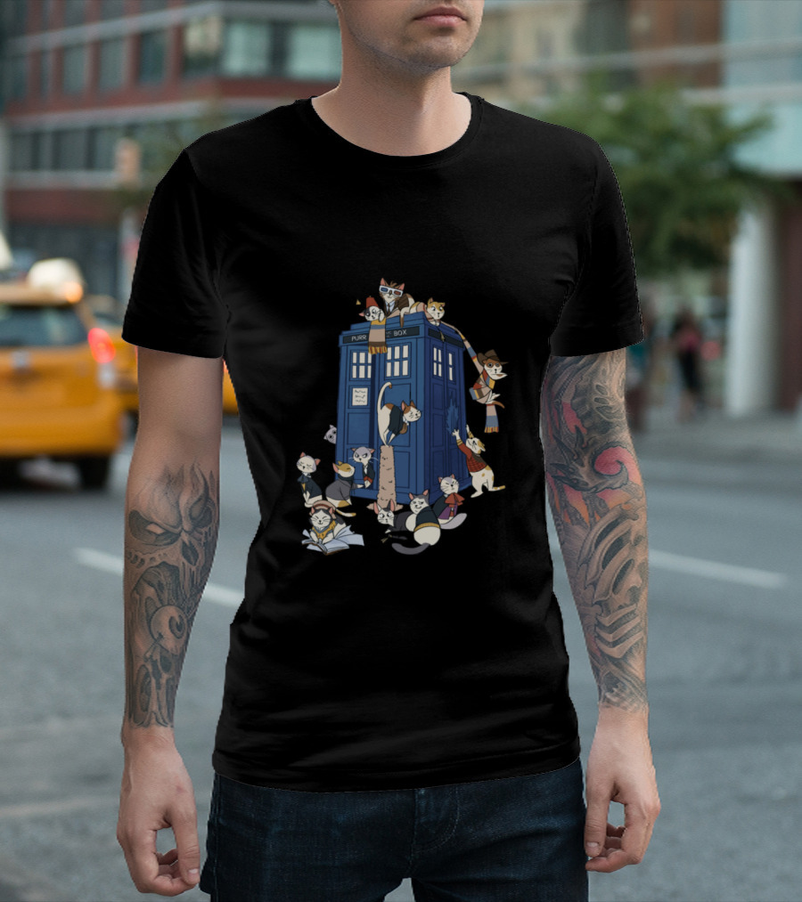 Doctor Cat Purr Box TARDIS Adventure T-Shirt