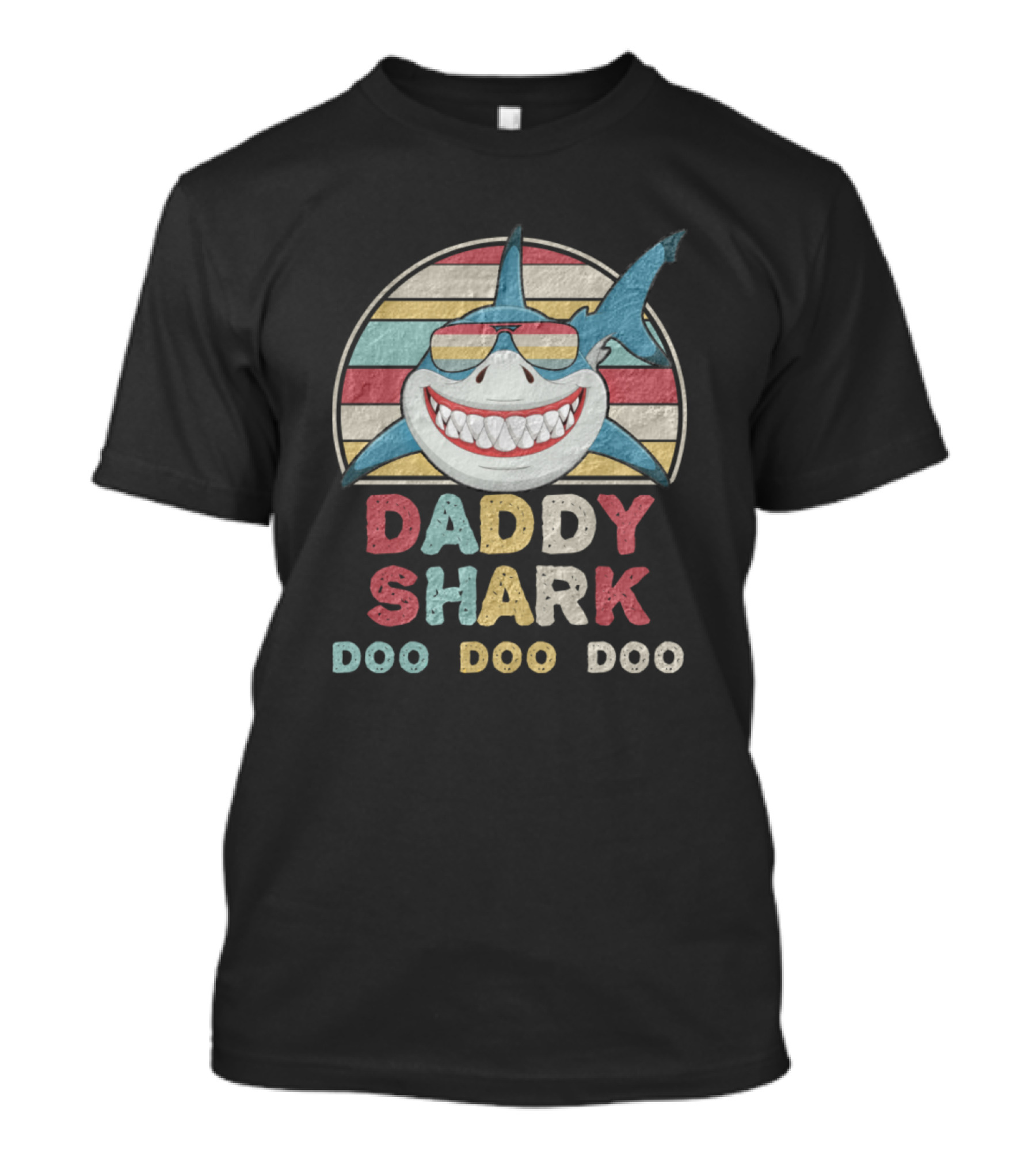 Daddy Shark Doo Doo Doo Fathers Retro Style Sunglasses T-Shirt