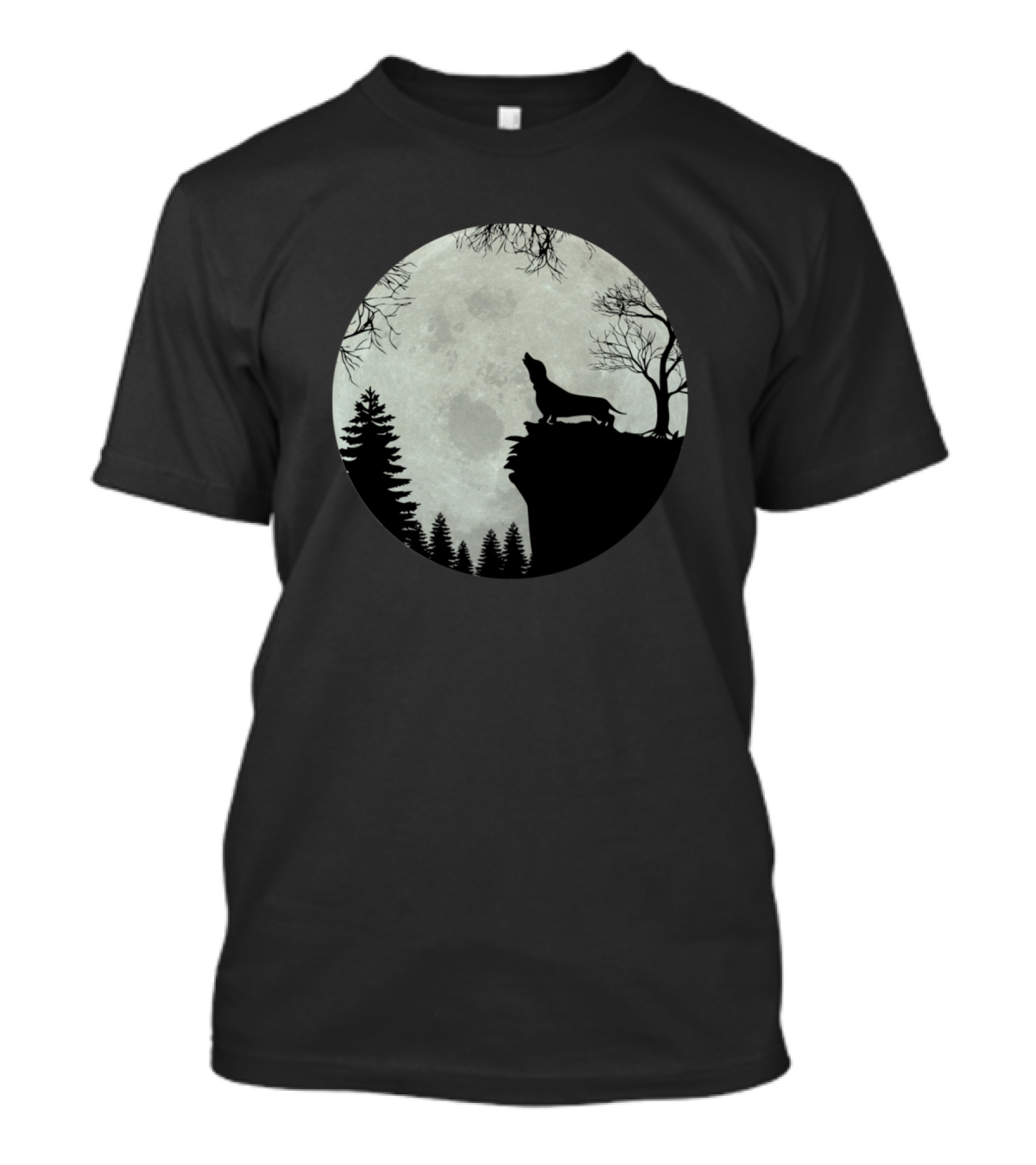 Dachshund Moon Silhouette Wiener Dog Cliff Sausage Pet T-Shirt